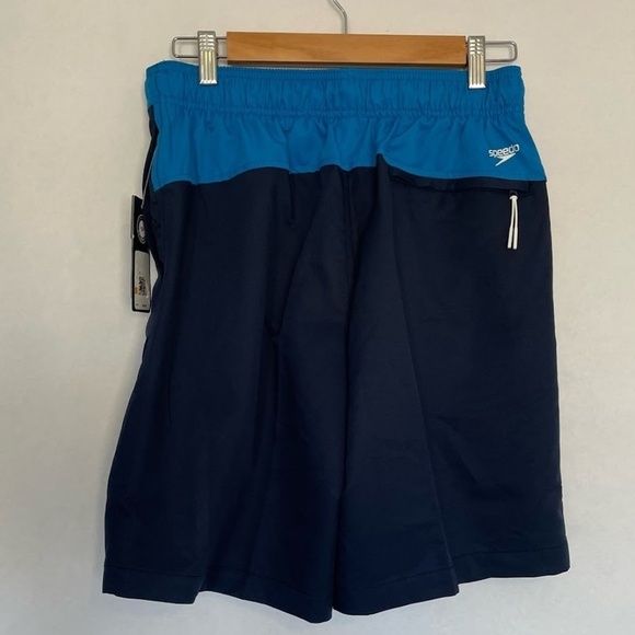 NWT Speedo Men’s Navy Blue Swim Trunks; Size Small; UPF 50+ Pool Beach - Picture 2 of 7